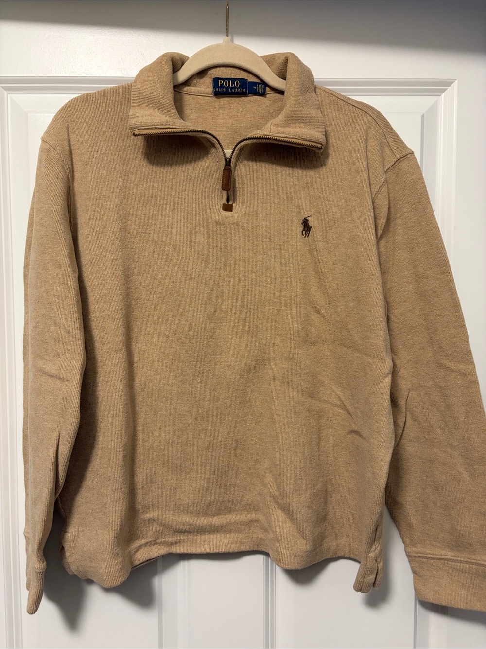 Polo by Ralph Lauren Men's Camel Tan Quarter-Zip Pullover